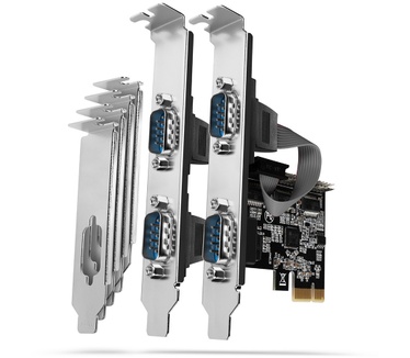 Axagon PCEA-PSN PCIe-Adapter mit 4x Seriell-Ports - ASIX AX99100 Chipsatz