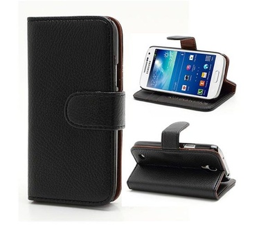 Merkloos Samsung Galaxy S4 Mini Wallet Case Zwart