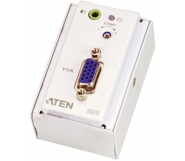 Aten VGA/Audio Cat 5-verlenger met MK-muurplaat (1280 x 1024 bij 150 m)