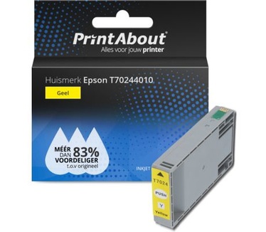 PrintAbout Huismerk Epson T70244010 Inktcartridge Geel
