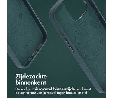 Accezz MagSafe Leather Backcover iPhone 13 Pro - Donkergroen