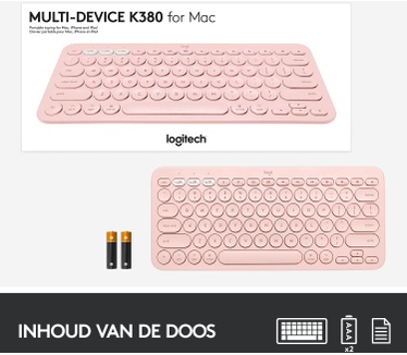 Logitech K380 For Mac (Qwerty Amerikaans) Roze