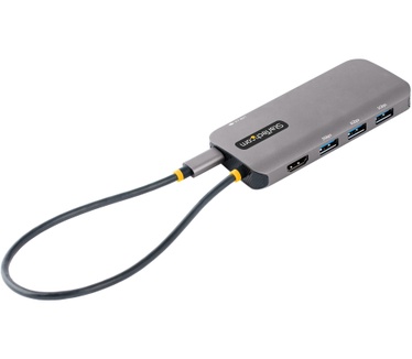 Startech.com USB C Multiport Adapter, 4K 60Hz HDMI Video Adapter, 3 Port 5Gbps USB-A 3.2 Hub, 100W Power Delivery Pass-Through, GbE, 30cm Kabel, USB Type-C Ethernet Adapter, Travel Dock, Laptop Docking Station