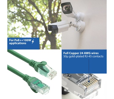 ACT Groene 7 meter TPE U/UTP CAT6A ultra-flex patchkabel snagless met RJ45 connectoren