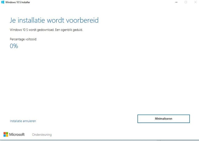 Windows 10 S-installer