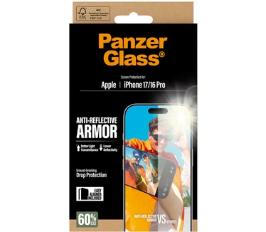 PanzerGlass PanzerGlass® Anti-Reflective Armor Screen Protector iPhone 17 | iPhone 16 Pro w. EasyAligner