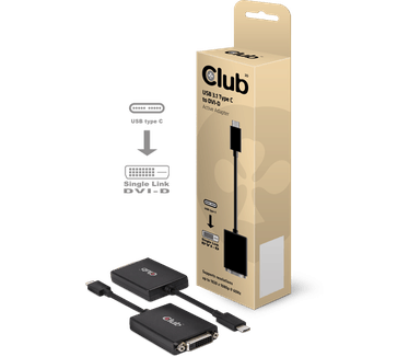 Club 3D USB 3.1 Type-C naar DVI-D Actieve Adapter