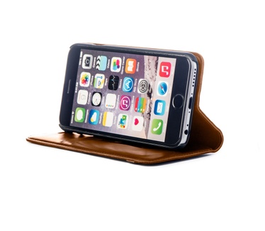 Azuri Wallet tasje met standfunctie voor iPhone 6/6S - Camel