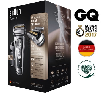 Braun Series 9 9395cc Nieuwste Generatie Elektrisch Scheerapparaat, Clean&Charge-station, Chroom