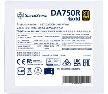 Silverstone DA750R Gold (12V-2x6) Wit