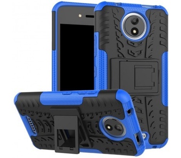 qMust Motorola Moto C Rugged Hybrid Hoesje Blauw