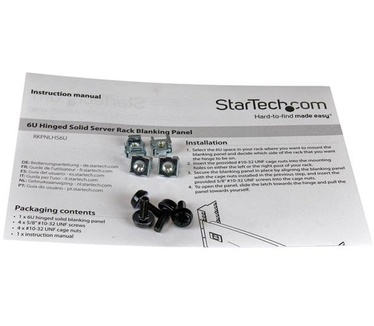 Startech.com 6U scharnierend solide afdekpaneel blindpaneel met scharnier voor server rack