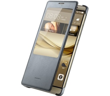 Huawei Origineel S-View Book Cover voor Mate 8 - Grijs Grijs