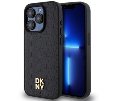 DKNY Repeat Stack Logo Back Case - iPhone 12/12 Pro (6.1") Zwart Zwart
