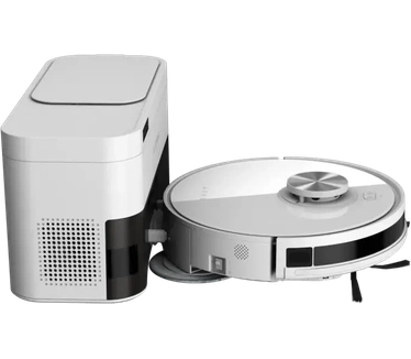 Aeno RC6S Roterende Robotstofzuiger met LiDAR en Dweilfunctie - Autonoom Schoonmaken tot 2 Maanden - Compact Oplaadstation - Efficiënt op Alle Vloertypes - Wit