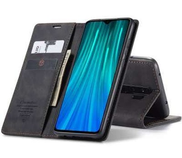 Caseme Xiaomi Redmi Note 8 Pro Retro Wallet Case - Zwart