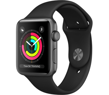 Apple Watch Series 3 (Sportbandje, 42mm) Grijs (Zwart)