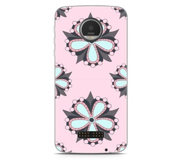 Just in Case Motorola Moto Z Hoesje Mandala Bloemen Zacht Roze
