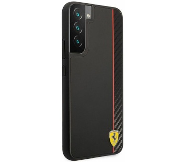 Ferrari Smooth Carbon Back Case - Samsung Galaxy S22 Plus - Zwart Zwart