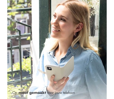 Selencia Echt Lederen Bookcase iPhone 13 Pro Max - Lichtgrijs