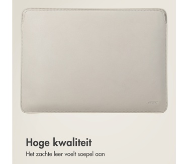 Accezz Leather Laptop hoes Apple MacBook 15 inch - Laptopsleeve - Beige