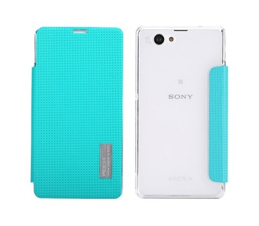 Rock Leather Case Sony Xperia Z1 Compact (ELEGANT Serie blue)