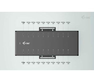 i-tec USB-C/USB-A Metal Charging + data HUB, 15W per port, 20x USB-C
