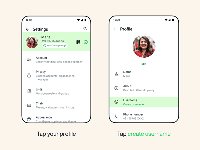 WhatsApp-gebruikersnamen