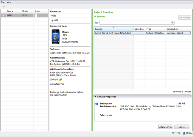 Sony flashtool