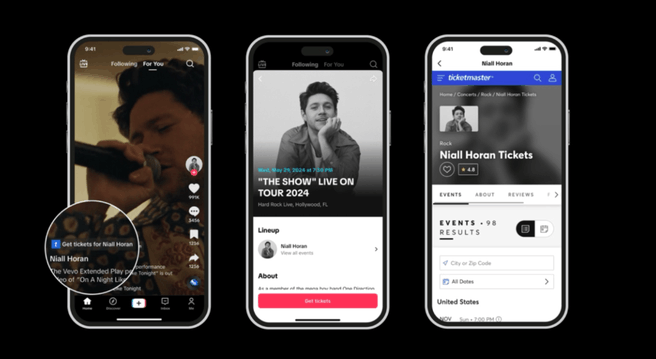 TikTok Ticketmaster-integratie