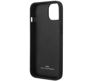 BMW Leather Signature Back Case - Apple iPhone 14 (6.1") - Zwart Zwart
