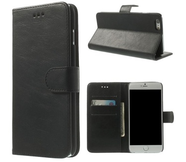 qMust Apple iPhone 6 Plus Classic Wallet Case met stand (Black) voor iPhone 6 plus