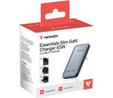 Verbatim Essentials Slim GaN-oplader