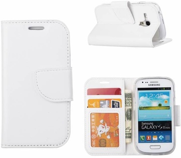 Luxe Lederen Bookcase hoesje voor de Samsung Galaxy S3 Mini - Wit (Samsung Galaxy S3 Mini) Wit