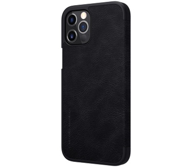 Nillkin Qin PU Book Case - Apple iPhone 12 Pro Max (6.7") - Zwart Zwart