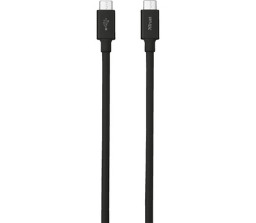 Trust 1m, 2xUSB2.0-C Zwart