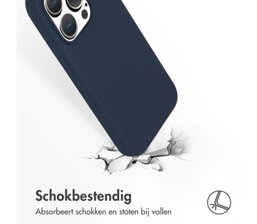 Accezz Liquid Silicone Backcover met MagSafe iPhone 15 Pro - Donkerblauw