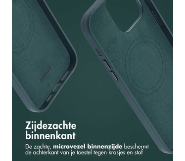 Accezz MagSafe Leather Backcover iPhone 14 Pro Max - Donkergroen