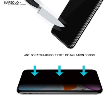 KAPSOLO Privacy Tempered GLASS Screen Protection, Be Visual Hacked No More - Protects your sensitive and private data Apple iPhone 12 mini