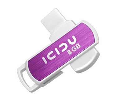 ICIDU Pivot Flash Drives Pivot Flash Drive 8GB Pink/White 7.813GB Roze