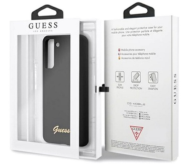 Guess Silicone Retro Hard Case - Samsung Galaxy S21 - Zwart Zwart