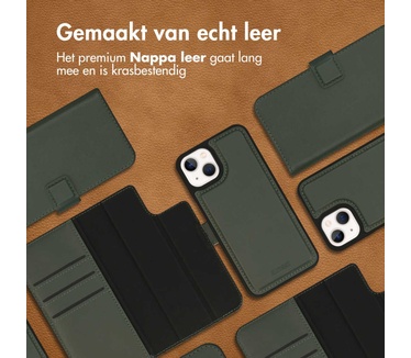 Accezz Premium Leather 2 in 1 Wallet Bookcase iPhone 13 - Groen