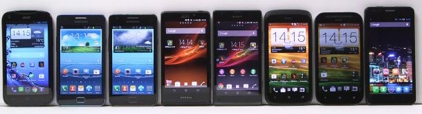 Acht Android-telefoons die te koop zijn in West-Europa