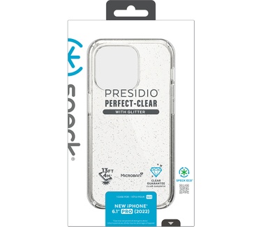 Speck Presidio Perfect Clear Glitter Apple iPhone 14 Pro Clear / Gold Glitter - with Microban