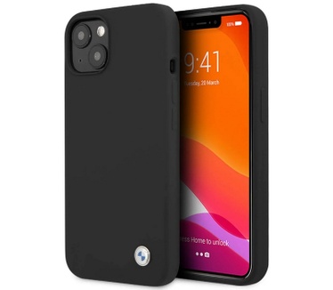 BMW Silicone Back Case voor Apple iPhone 13 (6.1") - Zwart Zwart