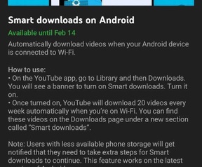 YouTube smart downloads
