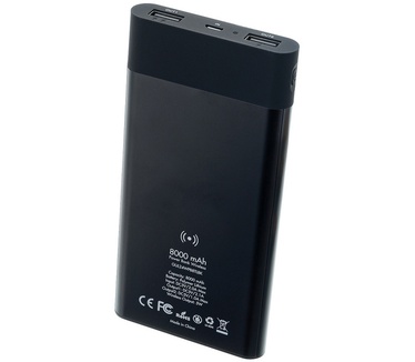 Guess Wireless Charging Powerbank 8000 mAh - Zwart