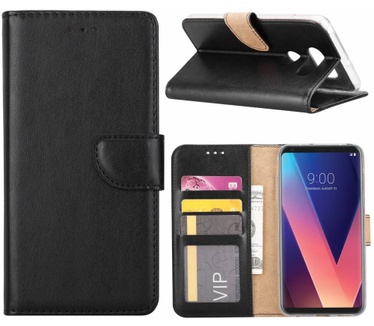 Luxe Lederen Bookcase hoesje voor de LG V30 - Zwart (LG V30) Zwart