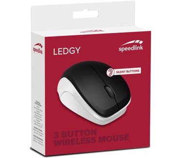 Speedlink LEDGY Mouse senza fili Ottico Ergonomico Nero/Bianco