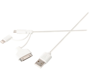 Sweex USB 2.0 / Micro-USB + Lightning + 30-pin, 1 m
